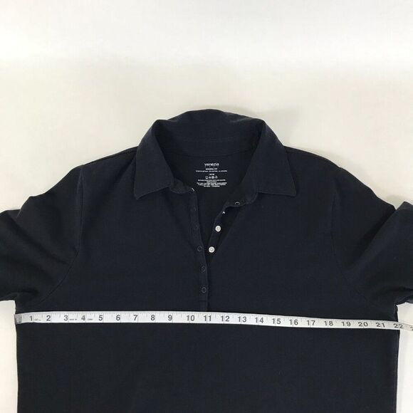 Lane Bryant Venezia Snap-Up Polo Tee Women’s Plus Size 14/16 Black Stretch Knit - Picture 6 of 8